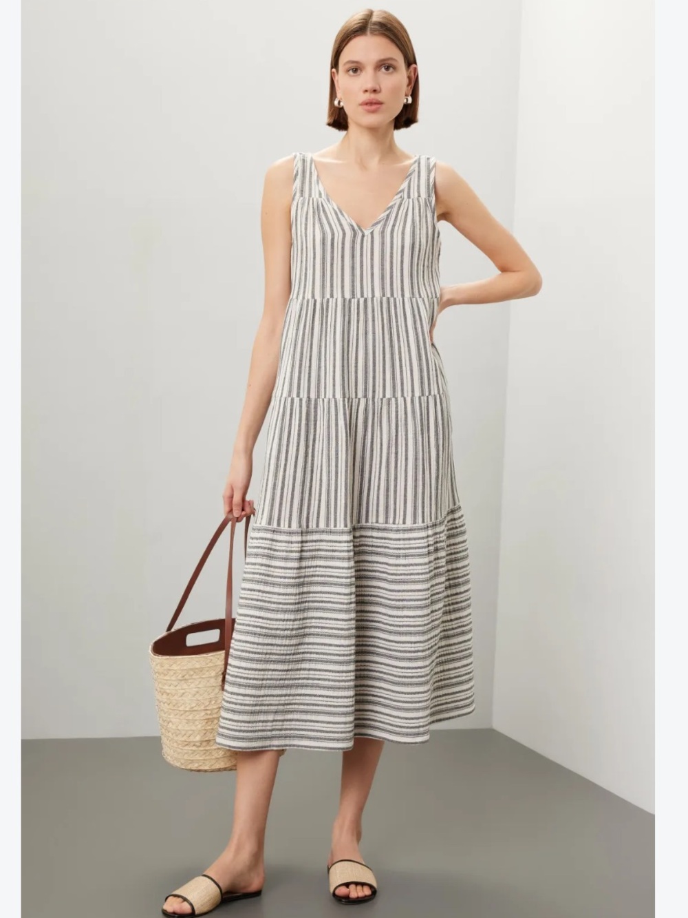 Marine Layer Corrine Maxi Dress Stripe Medium